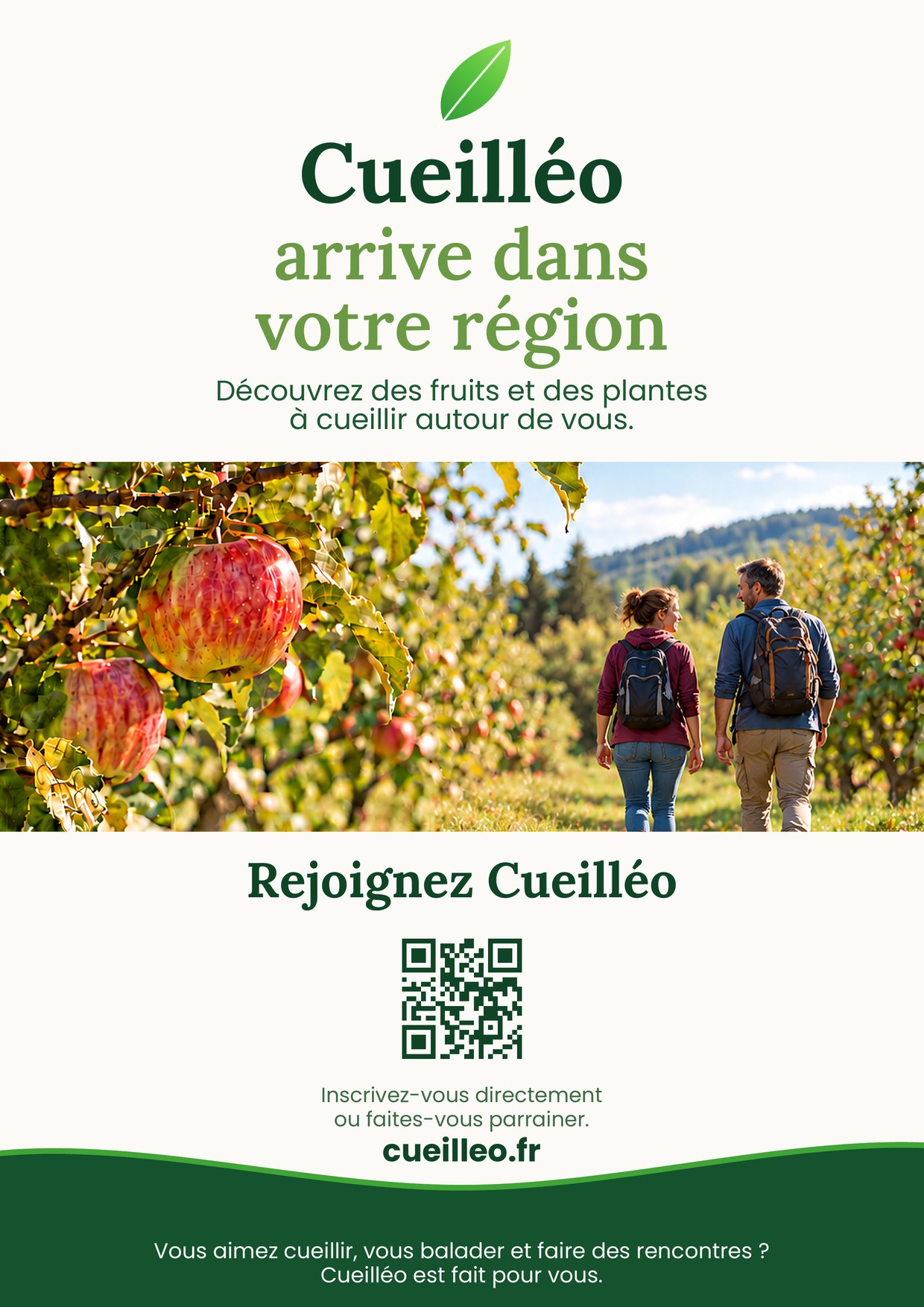 Affiche « Cueilléo arrive dans votre région »